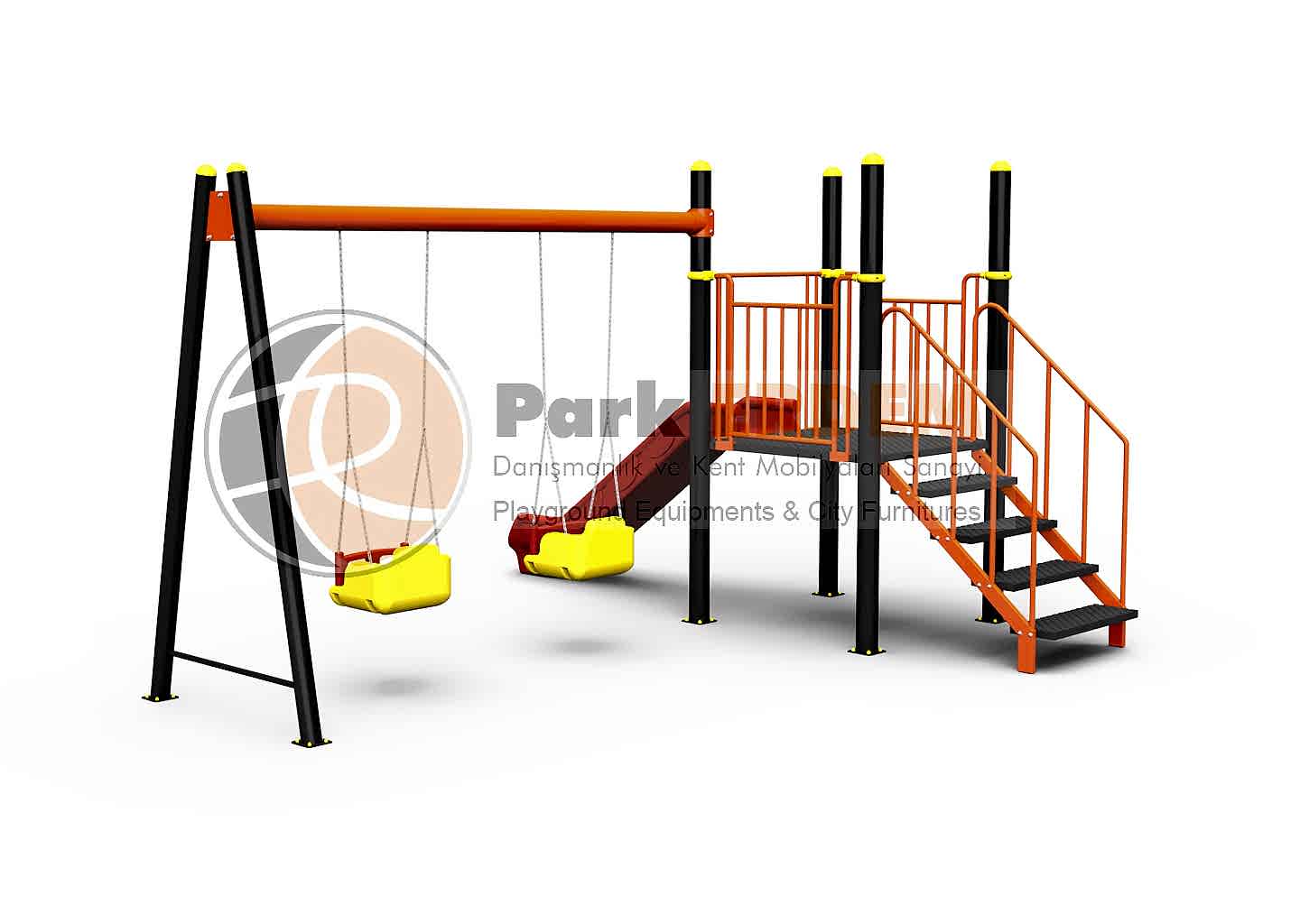 Kampanya 01 Tek Kule 1 Kaydırak 2 Salıncaklı Oyun Parkı