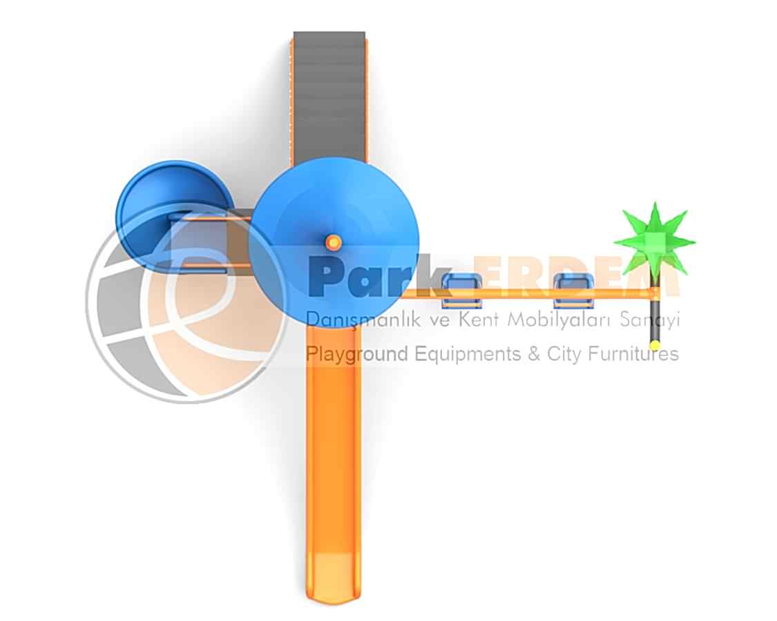ÇOCUK PARKI 2 KAYDIRAK 2 SALINCAKLI H:200 CM YÜKSEK KULELİ