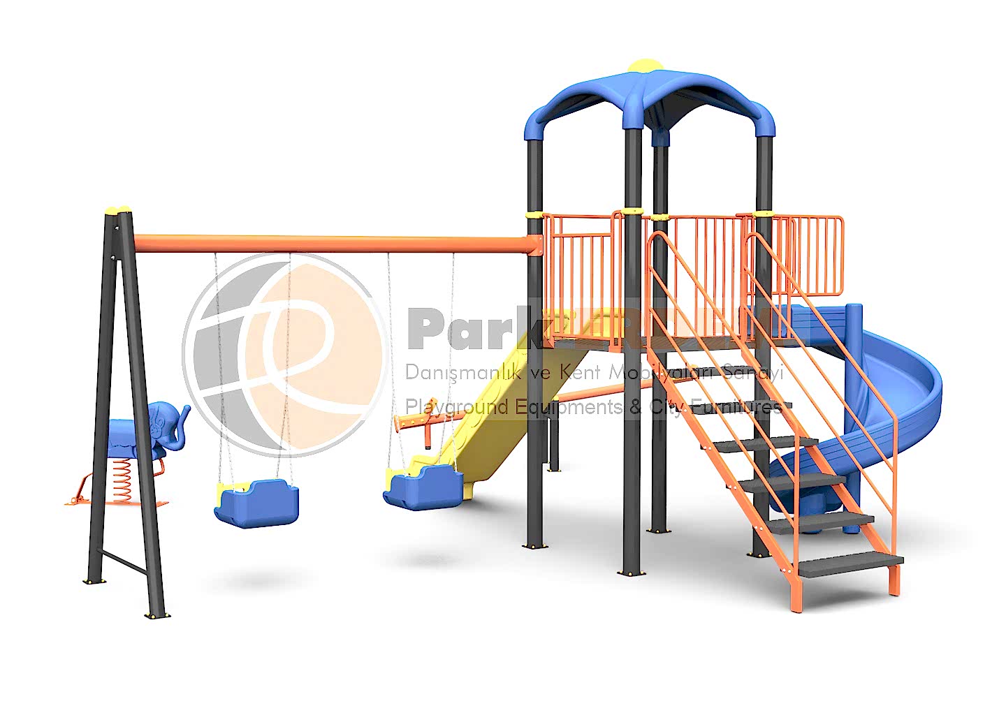 Kampanya - 14 H:150 Cm Çocuk Oyun Alanı Seti Kaydırak Salıncak TAHTEREVALLİ VE ZIP ZIP DAHİL 