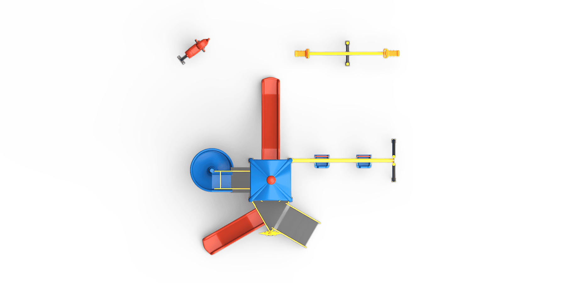 Kampanya - 08 Üç Kaydırak İki Kule İki Salıncaklı Çocuk Oyun Alanı  TAHTEREVALLİ VE ZIP ZIP DAHİL 