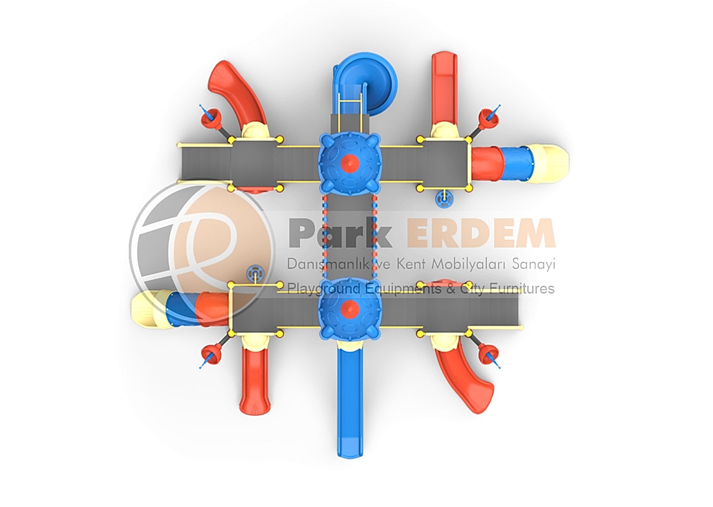 UZAY TEMALI OYUN PARKI PET-20 | 6 Kuleli 8 Kaydıraklı Çocuk Oyun Grubu