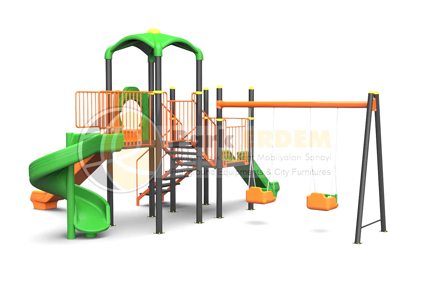 Kampanya - 02 Üç Kaydırak İki Kule İki Salıncaklı Oyun Alanı ZIP ZIP VE TAHTEREVALLİ DAHİL 